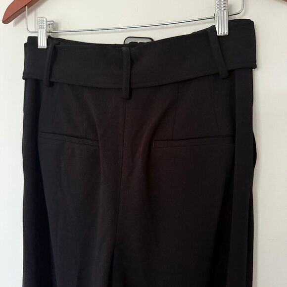 Express Womens Black High Rise Wide Leg Belted Trousers Career Pants Sz 8R - Picture 3 of 13